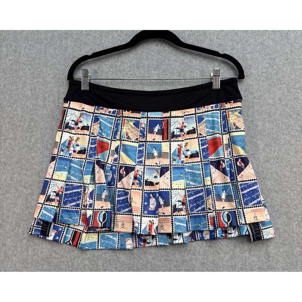 Lucky in Love tennis/pickeball skirt/skort size large L blue multicolor